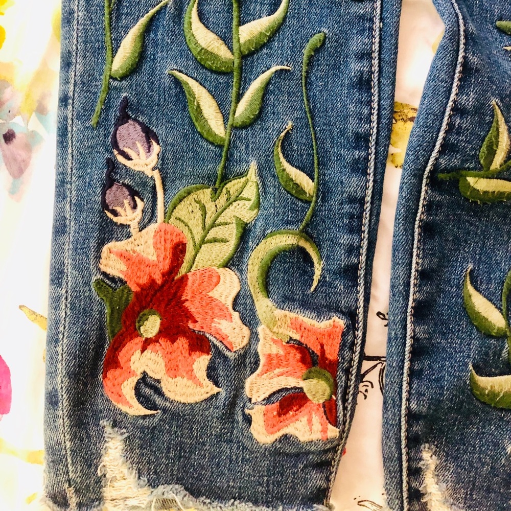 Denim Jean with Floral Design